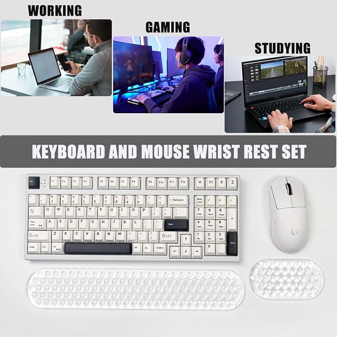 Gel Keyboard and Mouse Wrist Rest Set – Clear Cute Wrist Rest - Image 5