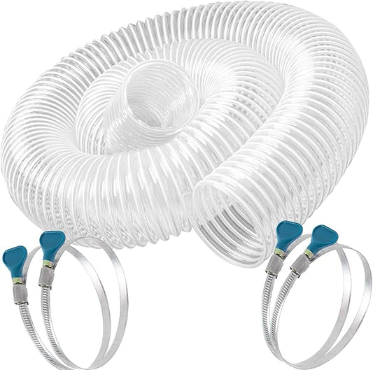 Heavy PVC Dust Collection Hose 4" x 10', Flexible Clear PVC Fume Collection Hose by Qucship