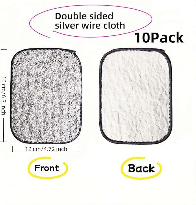 10Pack Scrubber Sponge for Dishes, Pans & Grease - Image 2