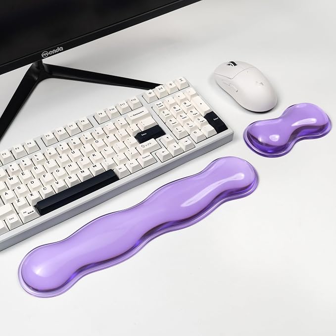Ergonomic Silicone Gel Keyboard and Mouse Wrist Rest Set – Clear Wrist Rest by Sumgsn