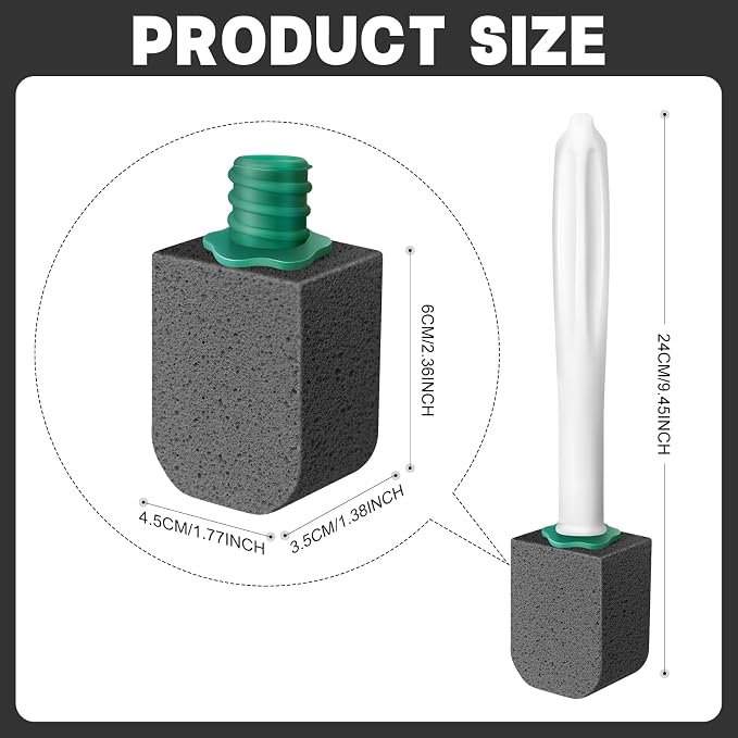 12pcs Pumice Stone Set with 2pcs Long Handle Toilet Brush, Cleaning Block - Image 2