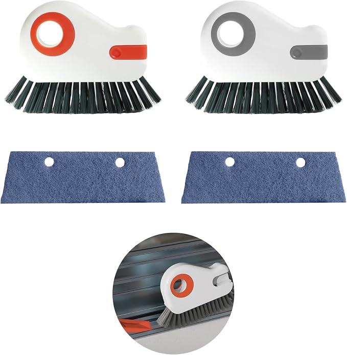 2 Sets Window Track Cleaner Tools, 2-in-1 Groove Cleaning Brush by CCDANSIYUCR