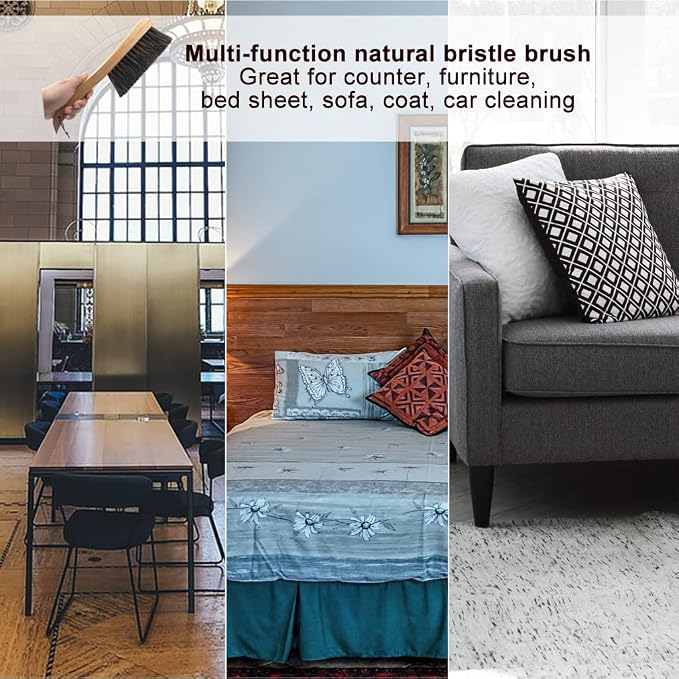 Counter Brush for Furniture Patio Woodworking Drafting Cleaning, Wooden Handle - Image 3