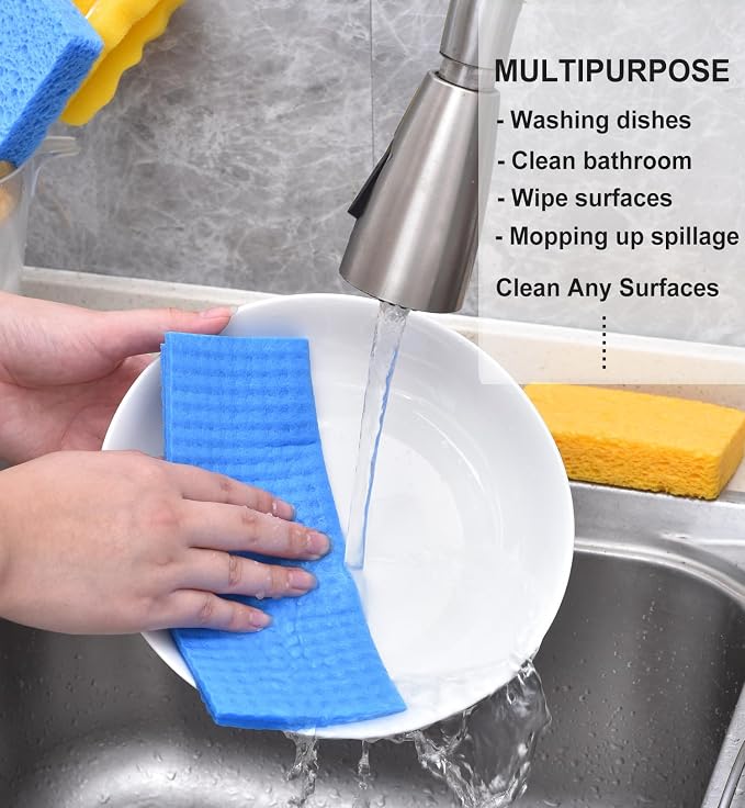 METUUTER 10 Packs Swedish Dishcloths, Reusable Kitchen Dishcloths Compostable - Image 2