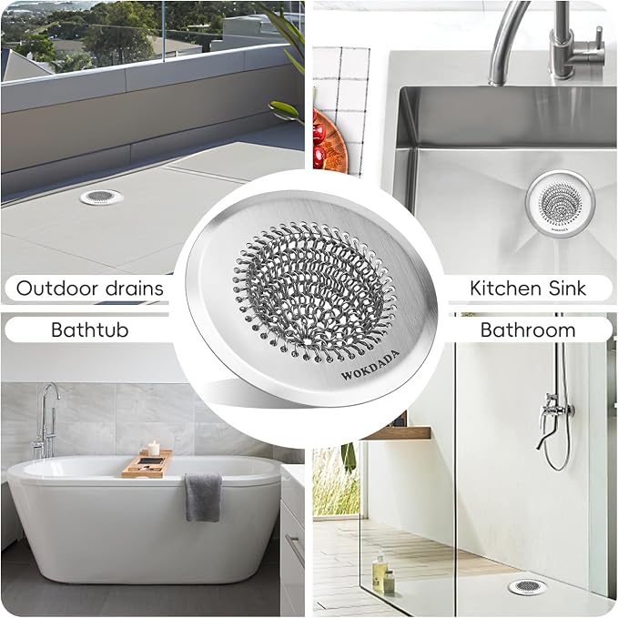 Bathtub Drain Hair Catcher, Fast Drainage Shower Drain Hair Catcher, Reversible - Image 6