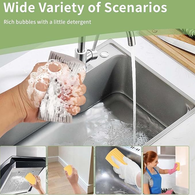 Damp Clean Duster Sponge 4 Pack, Magic Sponges Eraser Baseboard Cleaner Tool - Image 2