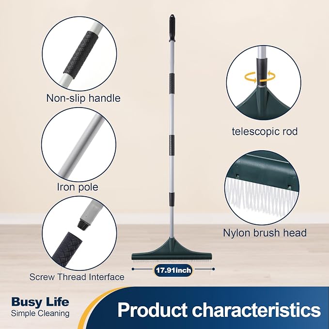 Yocada Artificial Turf Rake Grass Brush Broom Carpet Lawn Leaf Rake Cleaner - Image 3