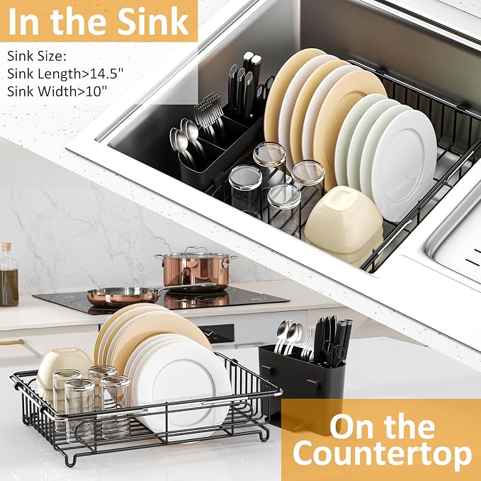 Expandable in Sink Dish Drying Rack, Small Dish Rack Over Sink - Image 3