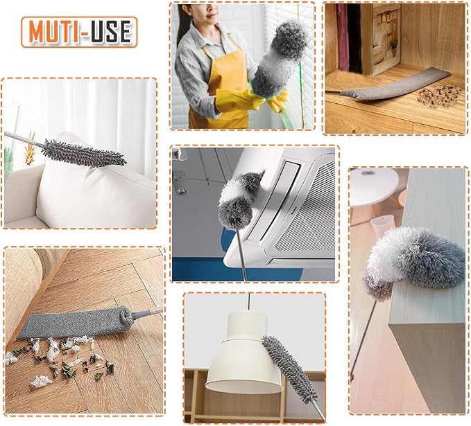 Microfiber Feather Duster, Washable & Reusable Cleaning Kit - Image 6