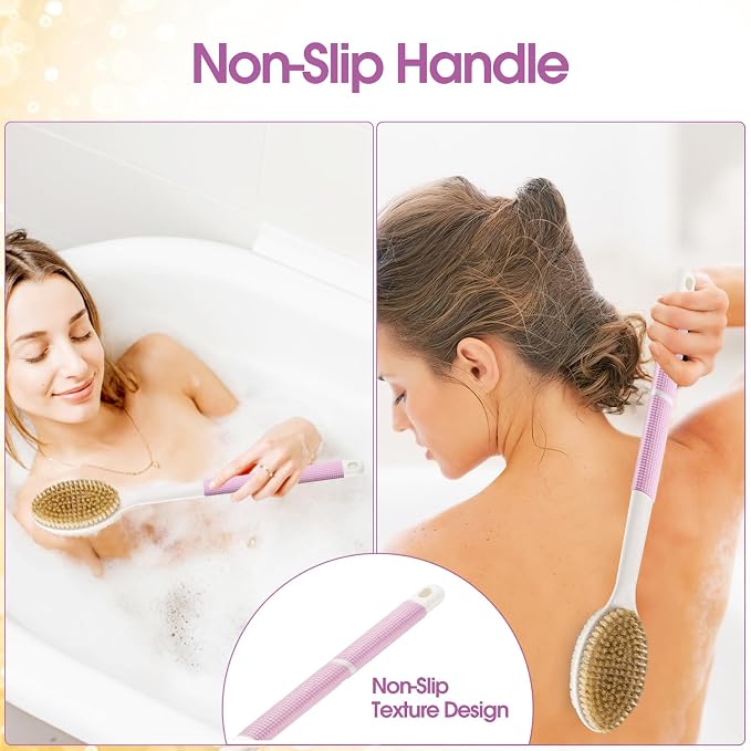 Body Scrubber Anti Slip for Shower, Shower Brush Long Handle - Image 2