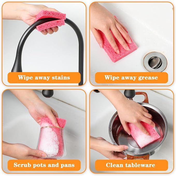 15Pcs Cellulose Sponges, Compressed Kitchen Sponges - Image 6