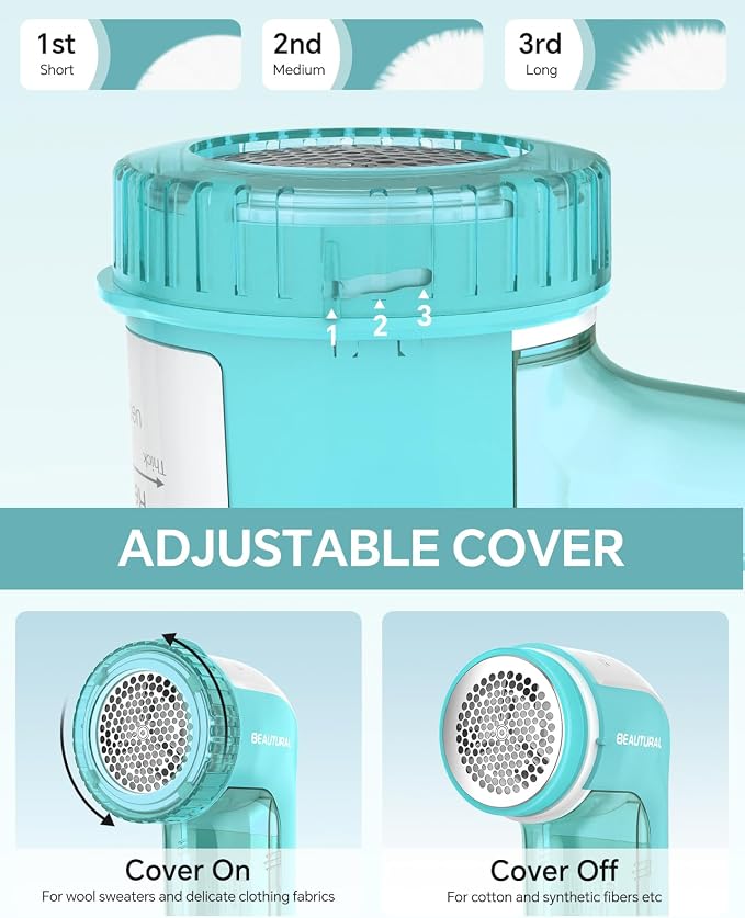 BEAUTURAL Fabric Shaver and Lint Remover, Sweater Defuzzer - Image 2