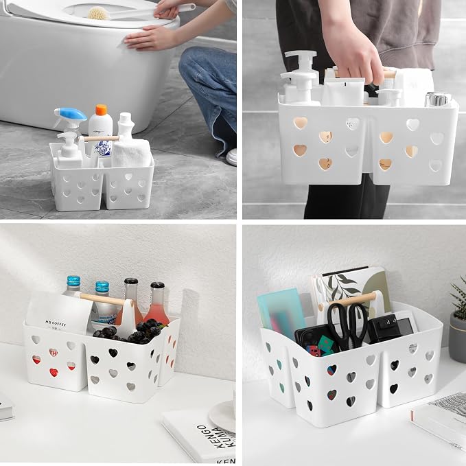 Portable Shower Caddy Plastic Shower Basket Organizer Divided Bathroom Caddy - Image 5