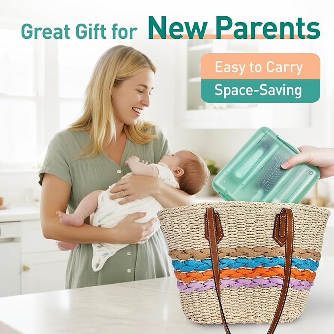 Baby Bottle Brush Set, 6-in-1 Travel Bottle Cleaning Kit - Image 7