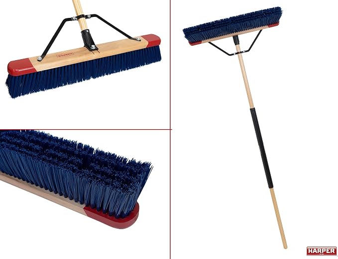 Harper 24 Inch Push Broom with Stiff Bristles, Premium Heavy Duty Outdoor - Image 2