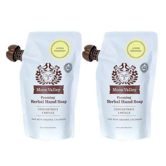 Moon Valley Foaming Hand Soap Refill Pouch, Two-Pack Lemon Rosemary Soap by MoonValleyOrganics