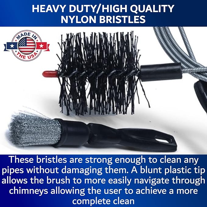 Pellet Stove & Dryer Vent Cleaner Kit – 10 ft Long Steel Flexible Brush - Image 5