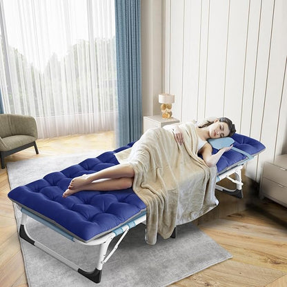 ABORON Camping Cot for Adult 28" Extra Wide, Heavy-Duty 1200D Oxford Cot for Sleeping, Portable Folding Camp Bed with Mat & Carry Bag