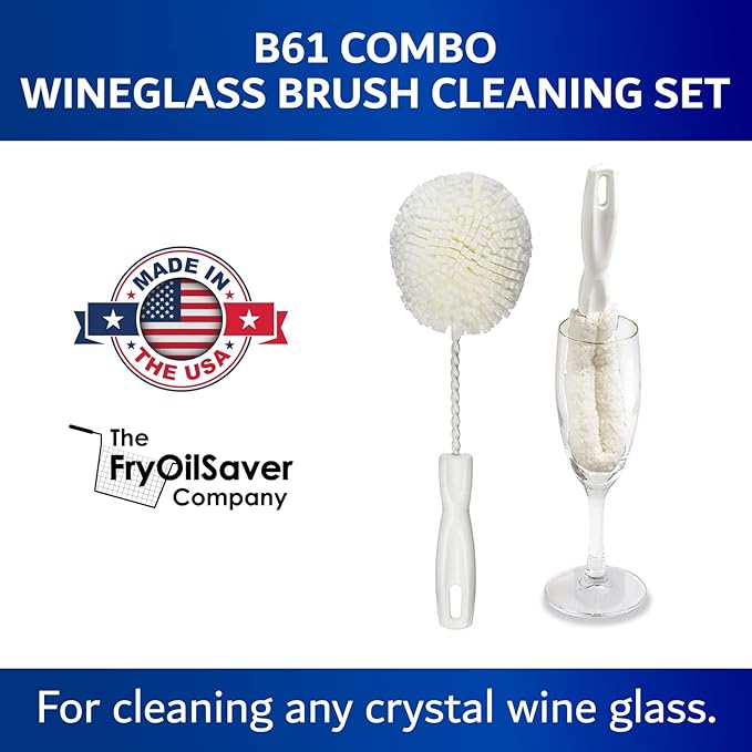 Set of 2 Crystal Stemware & Goblet Glass Cleaning Brush Kit - Image 5