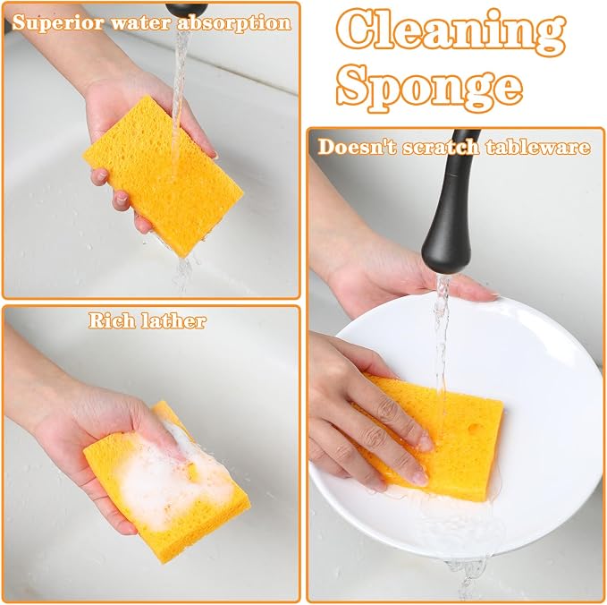 15Pcs Cellulose Sponges, Compressed Kitchen Sponges - Image 4