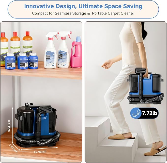 Portable Carpet & Upholstery Cleaner Machine, Handheld Spot Cleaner - Image 8