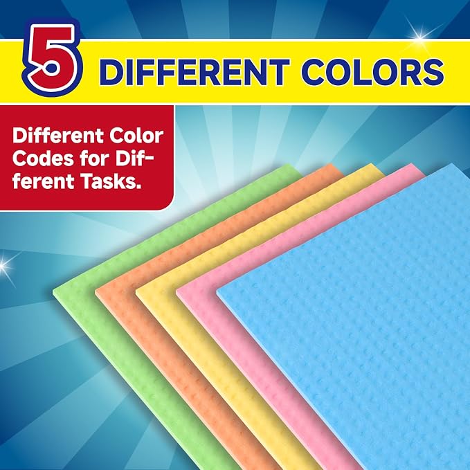 Swedish Dishcloths, 10 Pack, Ultra Absorbent Cellulose Kitchen Cloths, Reusable - Image 4