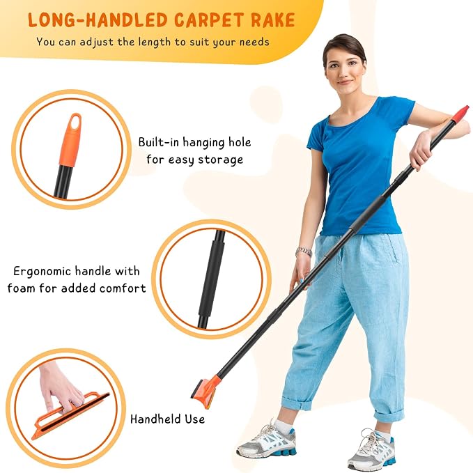 Carpet Rake, Pet Hair Removal Tool - Image 2