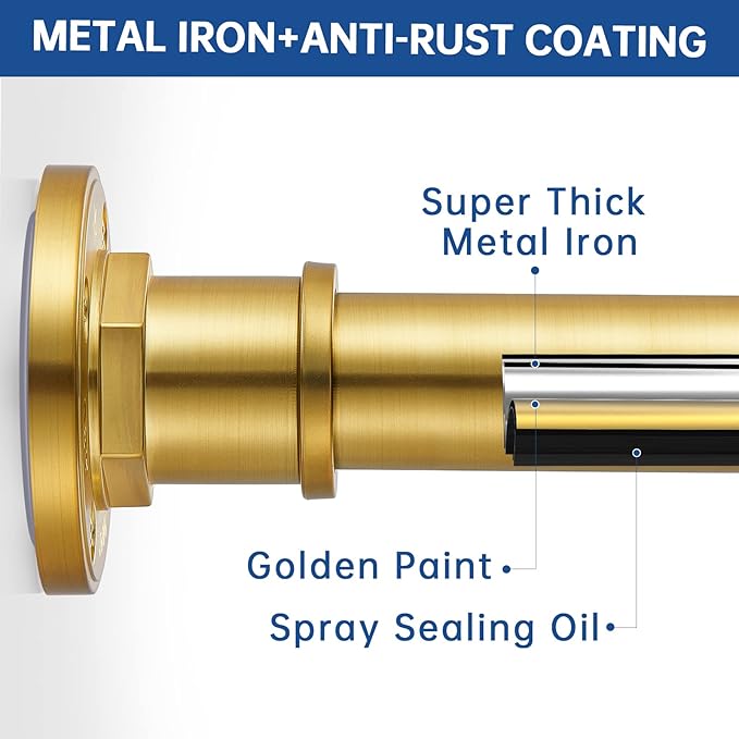 BRIOFOX Industrial Shower Curtain Rod - Image 5