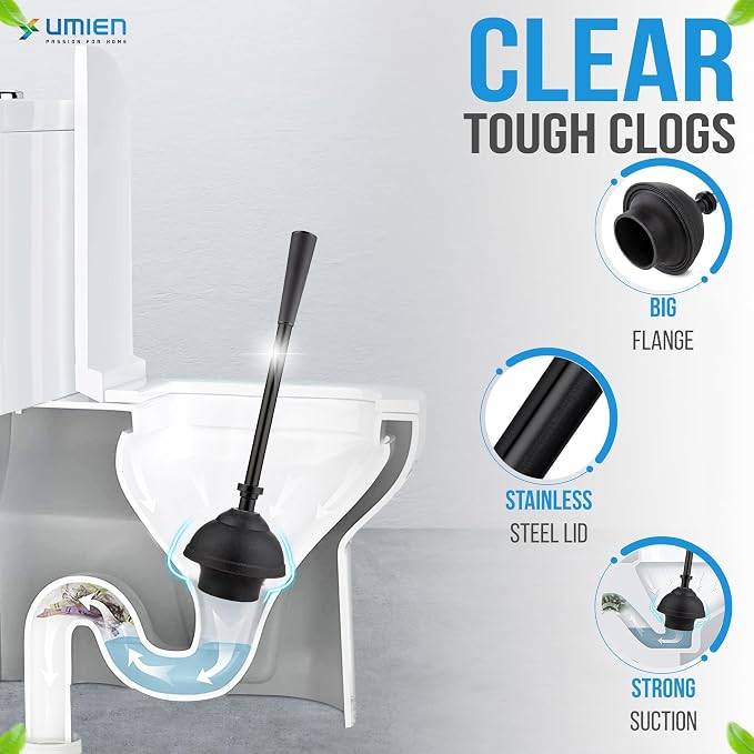 UMIEN Toilet Brush and Plunger Set 18-in - Image 5