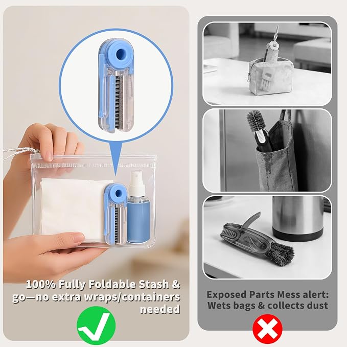 4 in 1 Cup Lid Cleaning Brush Set Foldable Cup Lid Cleaning Brush Set Folds in - Image 5