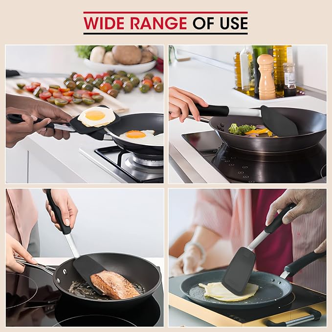 Unicook 2 Pack Flexible Silicone Spatula, 600F Heat Resistant, Crepes and More - Image 3