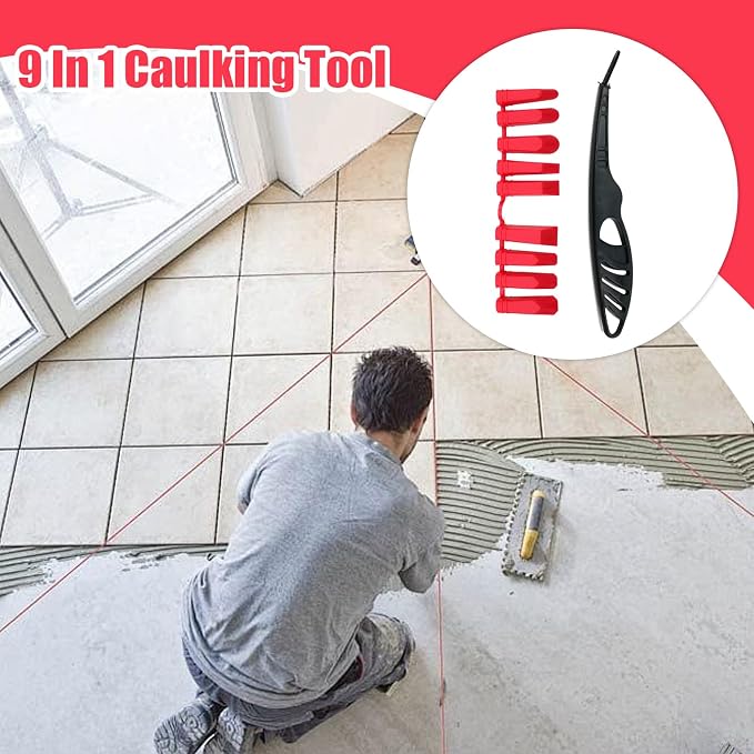 Caulk Scraper Remover Tool | 9 in 1 Ergonomic Paint Sealant Spatula | Caulk - Image 2