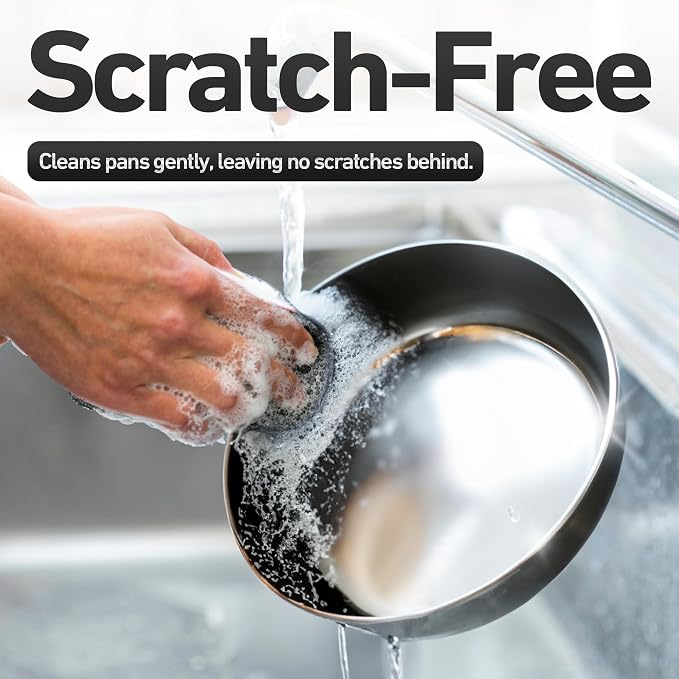 6-Pack Silicone Kitchen Scrubbing Sponges, Heavy-Duty, Non-Scratch Kitchen - Image 3