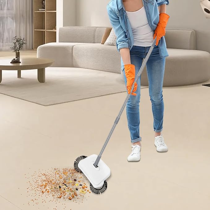 Hand Push Floor Sweeping Machine, Manual Non Electric Carpet Sweeper, 200mm - Image 3