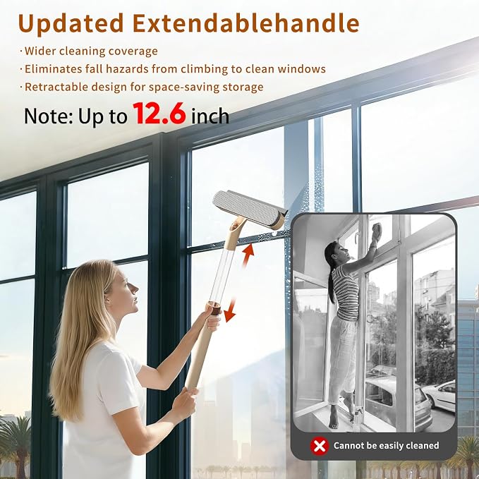 2 Pack 5-in-1 Extendable Window Squeegee - Image 2