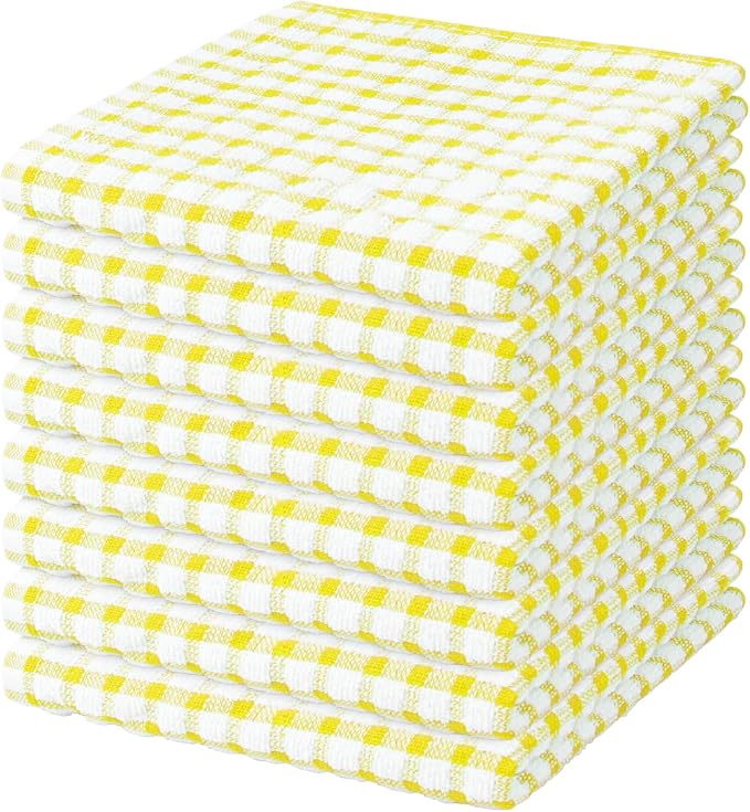 Nialnant 8 Pcs Kitchen Dish Rags, 100% Cotton Kitchen Towels Soft Absorbent by Nialnant