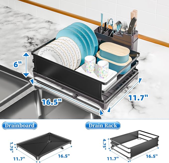 Simple Trending Dish Rack, Steel Dish Drying Rack - Image 7