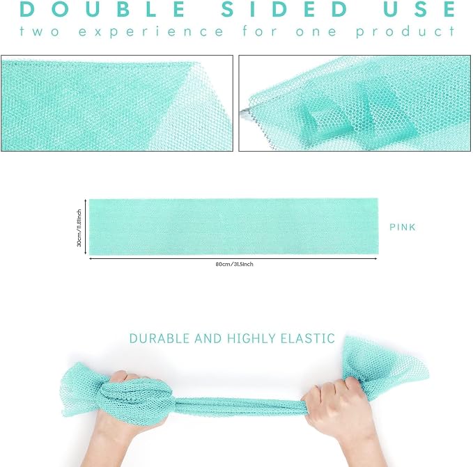 UJFQBH African Bath Sponge African Net Long Net Bath Sponge Exfoliating Shower - Image 3