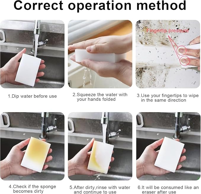 SmilePowo 100 Pack Magic Cleaning Sponges Eraser, Premium Melamine Sponge Foam - Image 4
