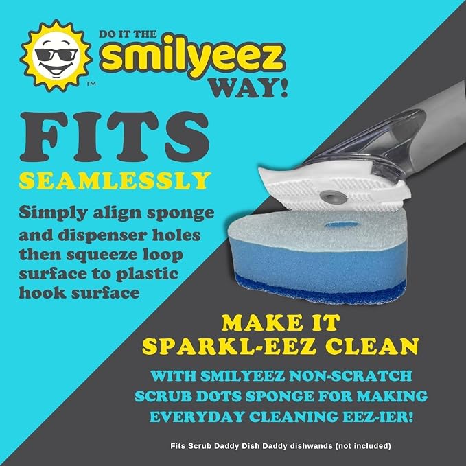 Smilyeez Blue Dotted Non-Scratch Scrubbing Sponge Refill - Image 3
