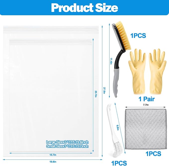 XANGNIER 9 Pack Oven Rack Cleaning Bags Kit - Image 8