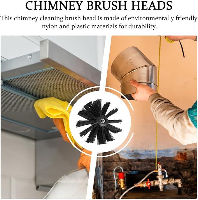DOITOOL 2 Pcs 4 Inch Chimney Brush Head, Fireplace Cleaner Dryer Vent Cleaner - Image 2