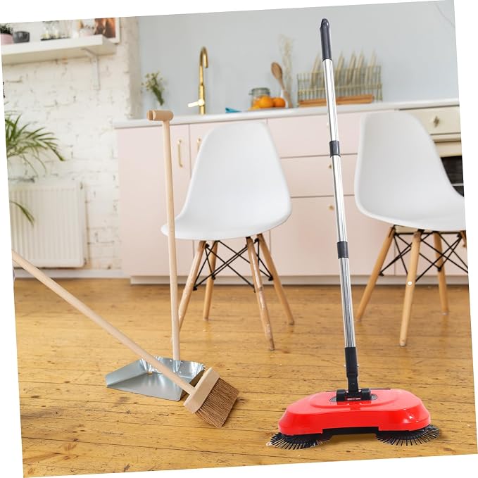 Multi-Function 3-in-1 Hand Push Sweeper Broom Dustpan Trash Bin Adjustable - Image 5