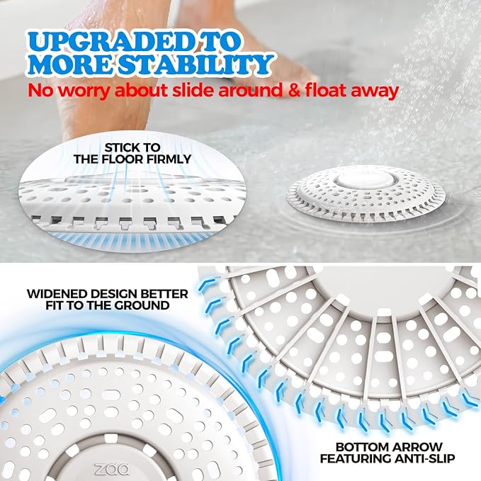zaa Shower Drain Hair Catcher, 2 Pack Premium Silicone Drain Protector & Shower - Image 3