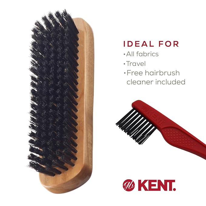 Kent CC2 Finest 100% Handcrafted Clothes Brush: Black Boar Bristle & Nylon Mix - Image 5