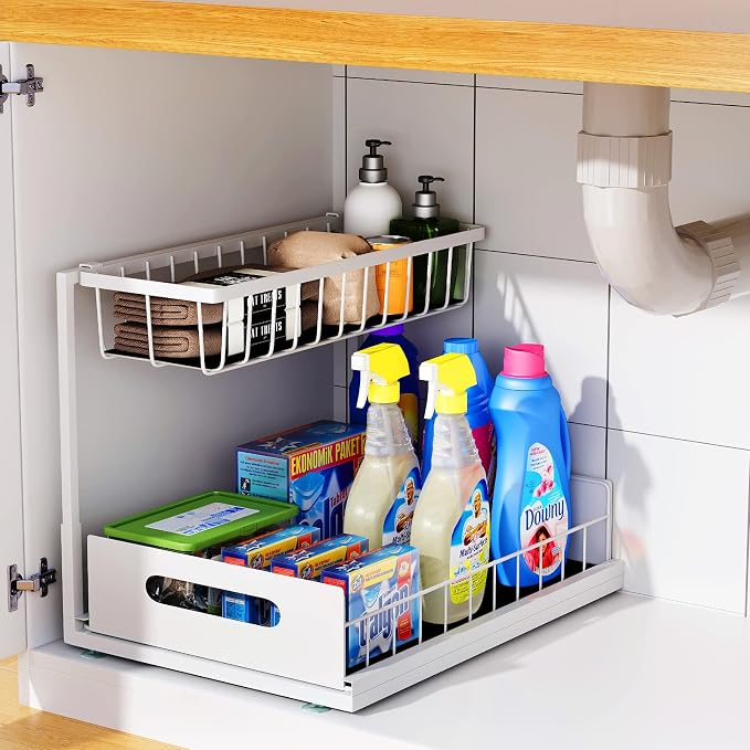 Under Sink Organizer, 2 Tier Under Sink Organizers and Storage Multi-Purpose by UINOFLE