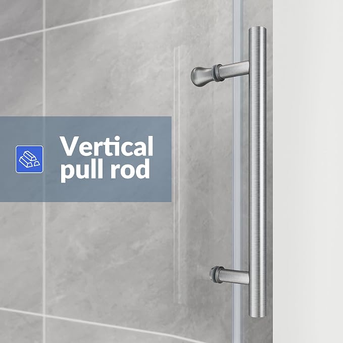SUNNY SHOWER Frameless Shower Door 60" W x 72" H, Single Sliding Shower Glass - Image 8