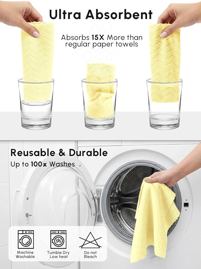 Microfiber Cleaning Cloths Roll, 75 Pack Tear Away Microfiber Towels Roll - Image 7