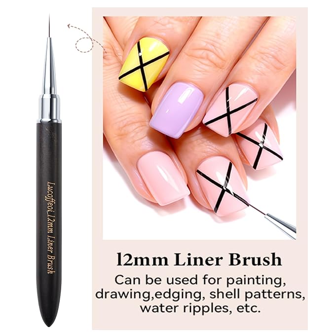12mm Nail Liner Acrylic Brush for French Tips-Precision Striper Brush for Nail - Image 5
