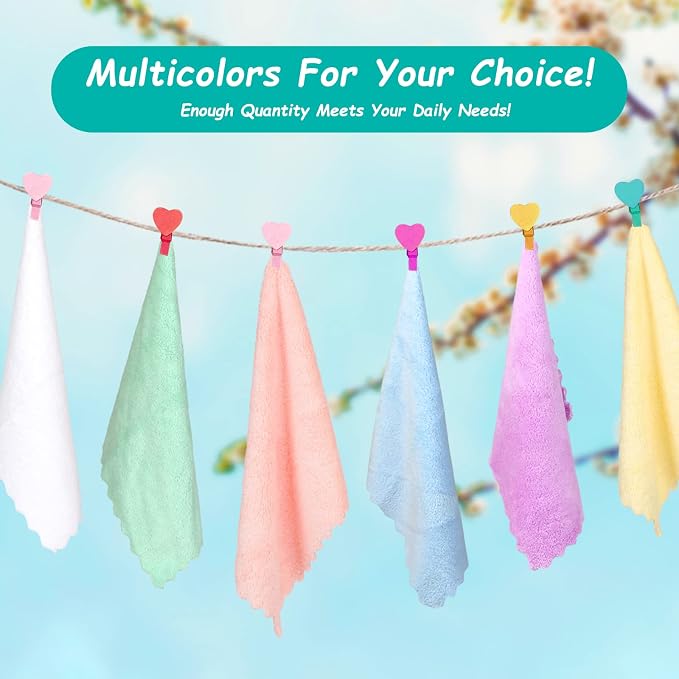 HOMEXCEL Baby Washcloths 50 Pack, Microfiber Coral Fleece Baby Bath Face Towel - Image 4